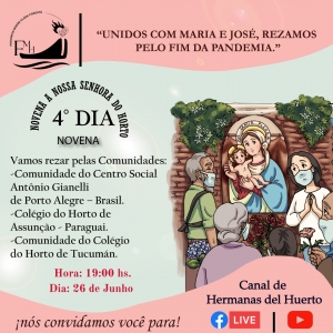4º dia: 26 de junho - NOVENA A NOSSA SENHORA DO HORTO - 2021