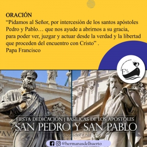 18 DE NOVIEMBRE  DEDICACIÓN DE LAS BASÍLICAS DE SAN PEDRO Y SAN PABLO, APÓSTOLES