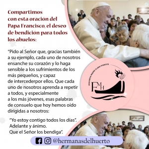 25 DE JULIO: PRIMERA JORNADA MUNDIAL DE LOS ABUELOS Y LAS PERSONAS MAYORES.