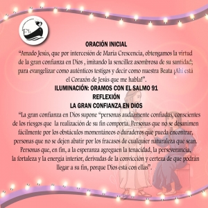 NOVENA A LA BEATA MARÍA CRESCENCIA  DEL 11 DE MAYO
