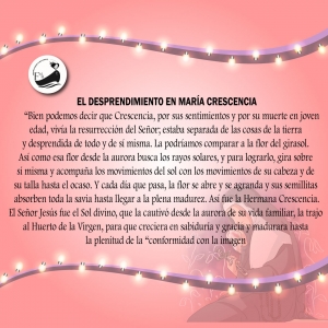 NOVENA A LA BEATA MARÍA CRESCENCIA SÉPTIMO DÍA  MARTES 17 DE MAYO
