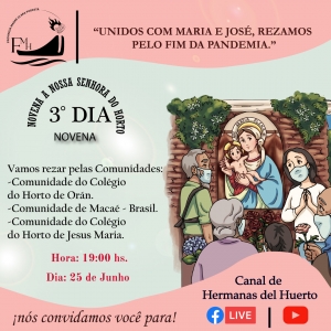 3º dia: 25 de junho - NOVENA A NOSSA SENHORA DO HORTO - 2021