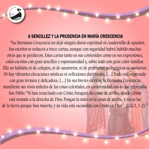 NOVENA A LA BEATA MARÍA CRESCENCIA TERCER DÍA  VIERNES 13 DE MAYO