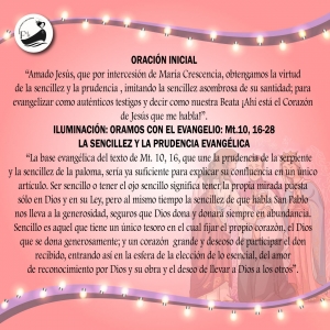 NOVENA A LA BEATA MARÍA CRESCENCIA TERCER DÍA  VIERNES 13 DE MAYO