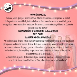 NOVENA A LA BEATA MARÍA CRESCENCIA  SEGUNDO DÍA  JUEVES 12 DE MAYO