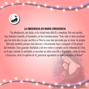 NOVENA A LA BEATA MARÍA CRESCENCIA SEXTO DÍA  LUNES 16 DE MAYO